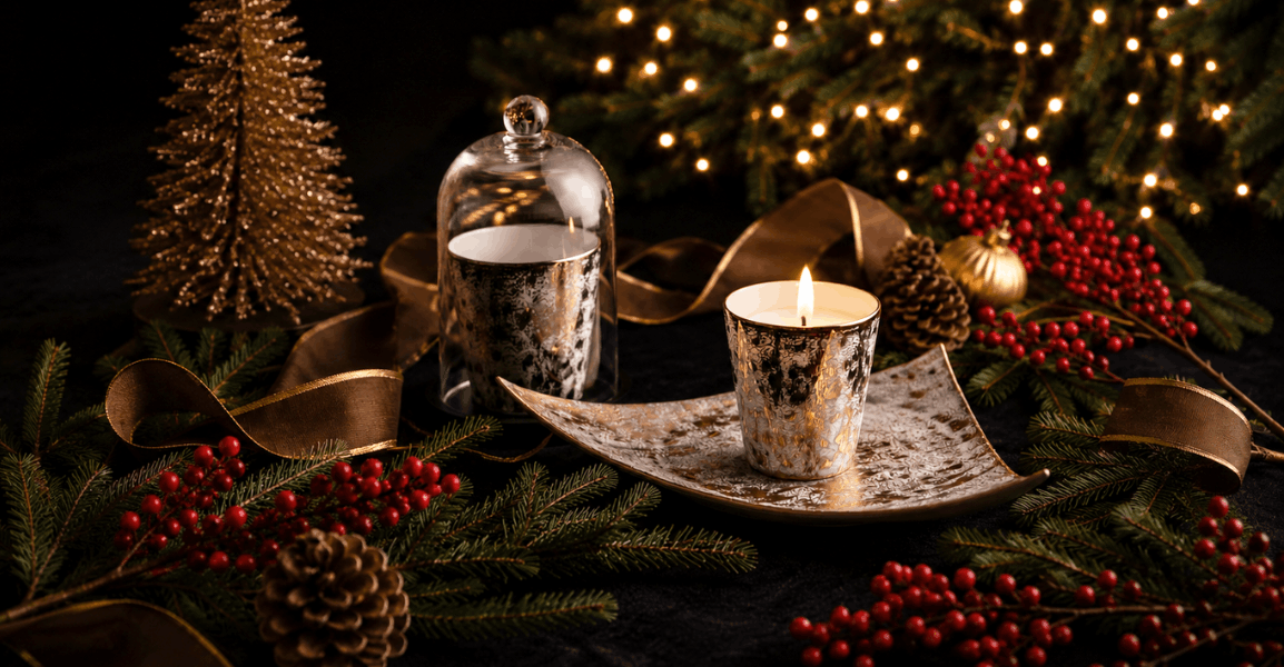Bougies parfumées dans un décor de Noël élégant – Lorenza Di Filippo